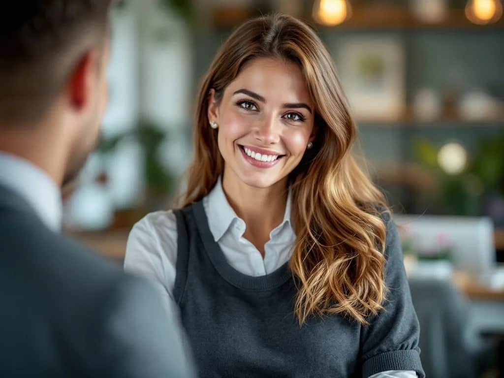 WCLG attorney with a client